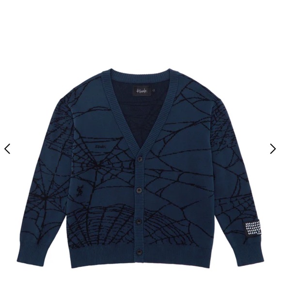 Blue Spider Web Pattern Ksubi Sweater - Picture 1 of 8